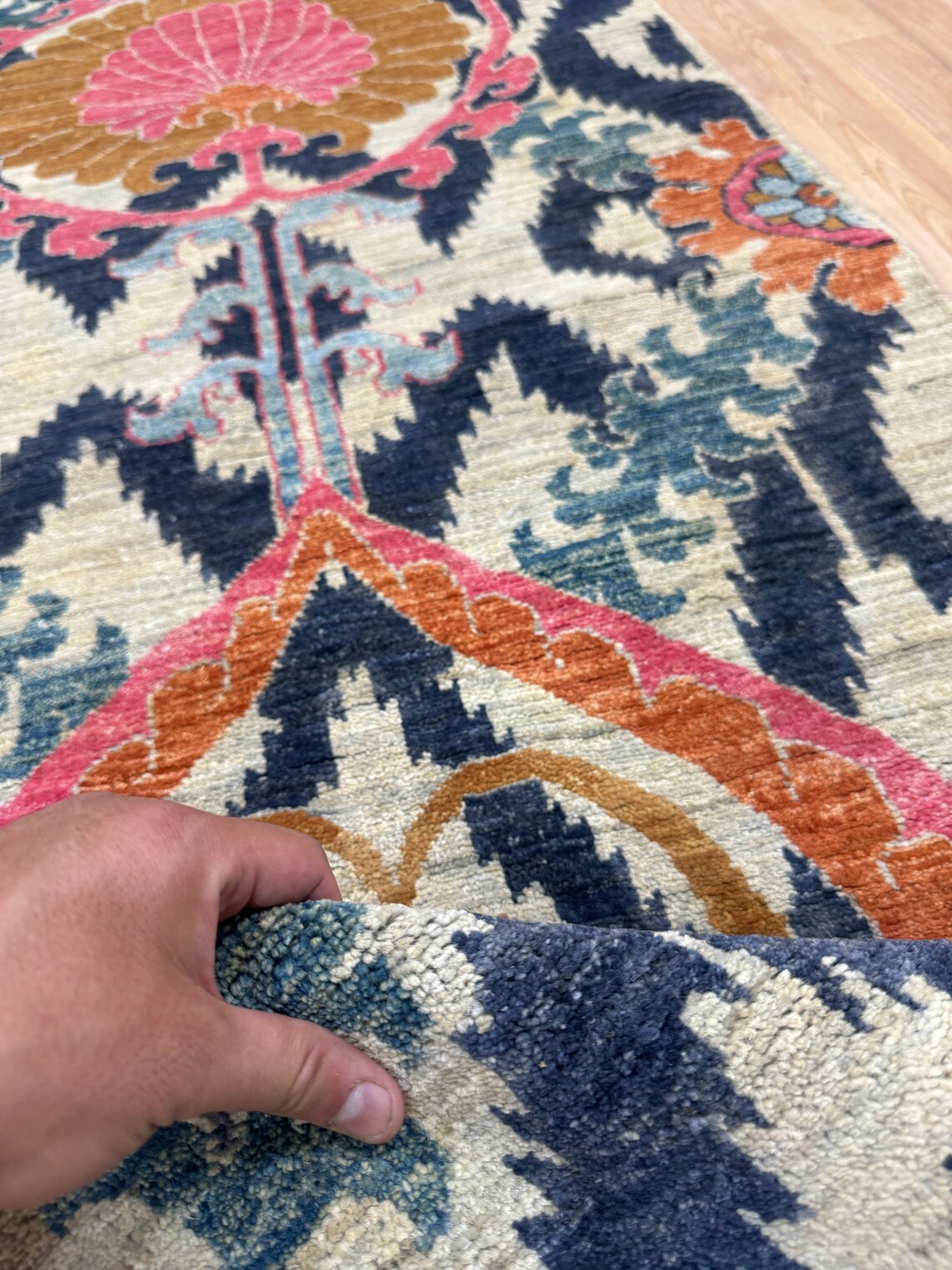 Kabul Rug 2.7x10 Sky Blue Suzaani Rug - Super Kazak Rug - Hallway Rug - Afghan ...
