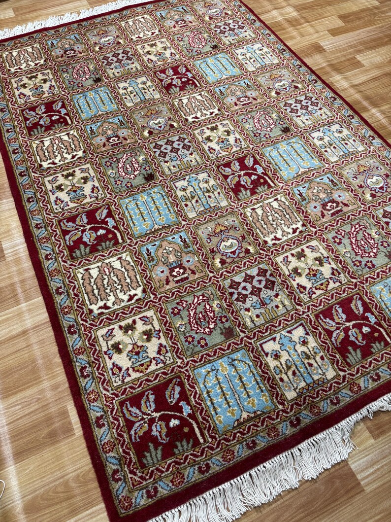 4x6 Multicolor Bakhtiar Rug Woolen Rug Hanging Rug Washable Rug Living