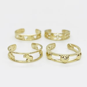 10k Solid Gold Elephant Heart Lightweight Toe Ring Band for Women Girl