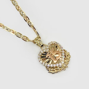 10k & 14k Solid Gold Quinceanera 15th Birthday Heart Wing CZ Pendant Necklace Charm Gift for Women Girls / Elegant Stunning Jewelry for Her