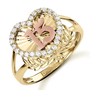 Anello Quinceanera Anello 15 compleanno Anello ragazza 15enne Anello di diamanti Anelli Quinceanera Oro giallo 10K Regalo Quinceanera Etsy Italia