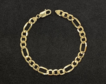 10k Gold Figaro Classic Link Bracelet Anklet for Men Women