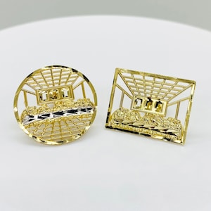 10k Solid Gold Jesus Abendmahl Rechteck Mesh Push Back Ohrstecker für Jungen Männer / Religiöse Ikone Schmuck Glaube-inspiriertes Geschenk für Ihn