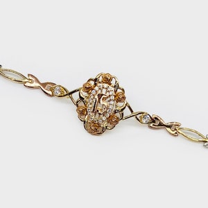10k & 14k Solid Gold Quinceanera 15th Birthday Rose Pendant Bracelet for Women Girls Elegant Round Circle Charm, Special Gift Idea for Her