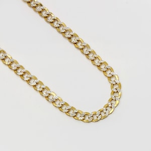 14k gouden diamantgeslepen diamantgeslepen schakelketting in Cubaanse stijl Klassieke en stijlvolle sieraden cadeau voor mannen vrouwen / Veelzijdig en elegant voor hem/haar