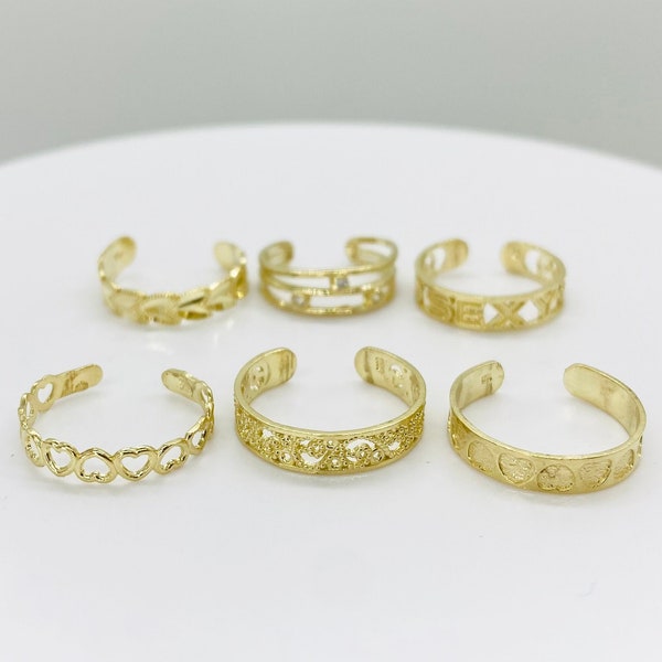 10k Solid Gold Toe Ring Band Variety Ring for Women