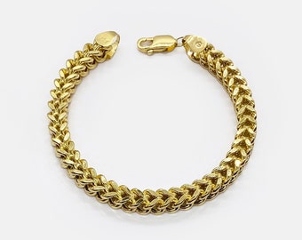 10k Gold Franco Classic Chain Link Bracelet for Men Women