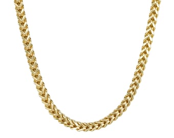 Collar de eslabones de cadena Franco de oro de 10 quilates, estilo clásico para hombres, mujeres, él y ella. Idea de regalo atemporal. Joyería elegante y duradera. Regalo perfecto.