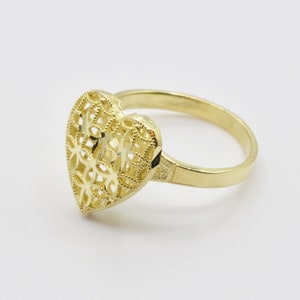 10k guld hjärtformad mesh vintagering för kvinnor/flicka klassisk kärleksinspirerad design tidlös mesh hjärtformad armband perfekt present till henne