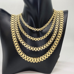 10k Gold Rollie Oyster Presidential Chain Link Necklace for Men Women
