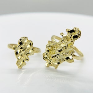 10k Solid Gold Nugget Ring Unique Vintage Shape Ring for Men & Women Modern / Bold Design Versatile Gold Jewelry for Him and Her