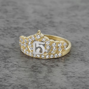 10k & 14k Gold Riley Quinceanera Crown Ring