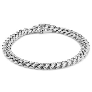 10k White Gold Miami Cuban Classic Link Bracelet Gift for Men Women Timeless Gold Jewelry Perfect Gift Idea