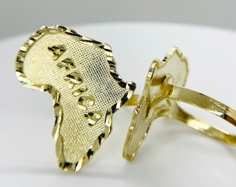 Gold Africa Map Ring - Etsy
