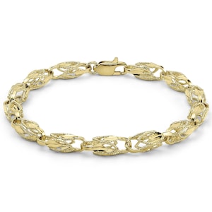 10k & 14k Yellow Gold Vintage Classic Turkish Turkey Link Bracelet Anklet Chain Necklace Gift for Men Women Timeless Jewelry Perfect Gift