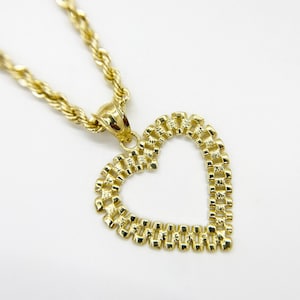 10k oro sólido Rollie corazón amor encanto colgante collar regalo para mujeres niña - elegante diseño Rollie, regalo de joyería perfecto para ella