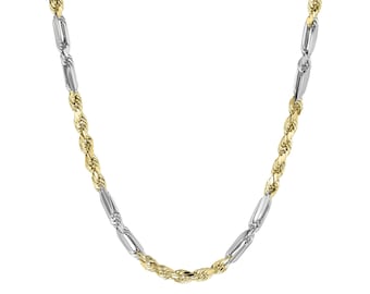 10k & 14k Gold Solid Milano Rope Chain Link Necklace Classic Two-Tone Design for Men Women Him Her  Durable Stylish Versatile Jewelry
