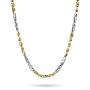10k & 14k Gold Solid Milano Rope Chain Link Necklace Classic Two-Tone Design for Men Women Him Her  Durable Stylish Versatile Jewelry