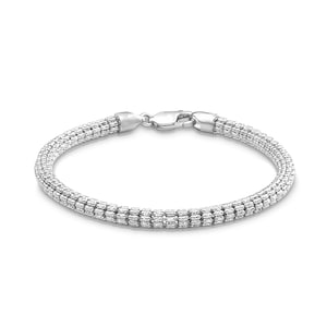 10k & 14k White Gold Ice Chain Classic One-Tone Chain Link Bracelet/Anklet for Men Women / Stylish Durable Jewelry Piece for Him Her