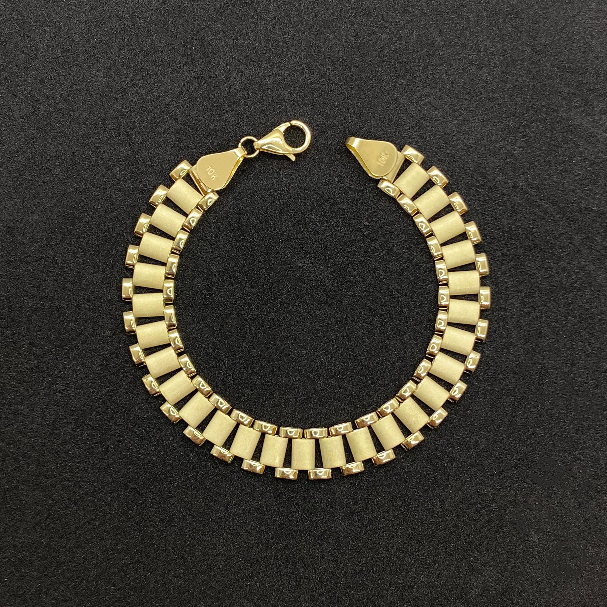 Men's Solid 10K Yellow Gold 12 mm Miami Cuban Chain Bracelet 8