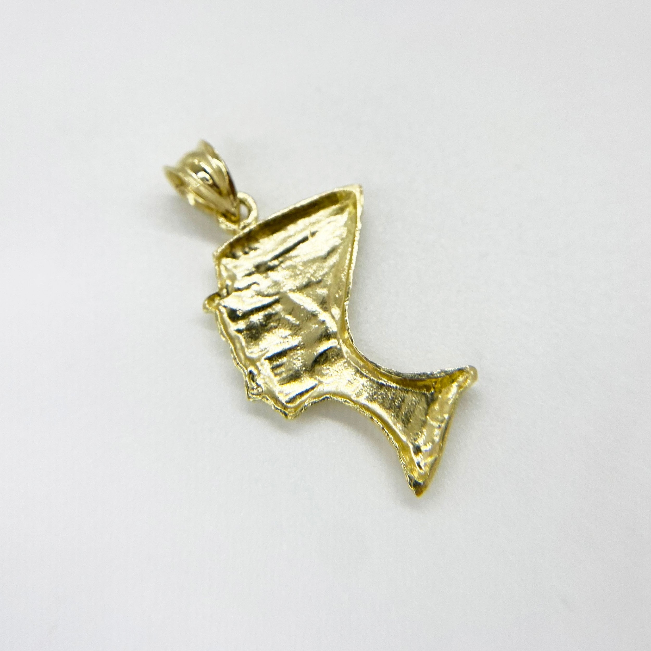 14k Yellow Gold Egyptian Queen Nefertiti Pendant / Charm