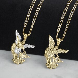 10K Solid Gold Saint Michael Archangel Pendant – 0.98-1.2 Inches – ALEX AND ELSA G01