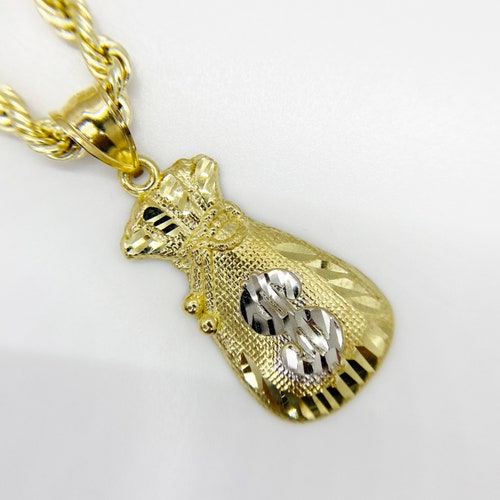 10k Solid Gold Money Bag Tree Ring for Men Women Etsy