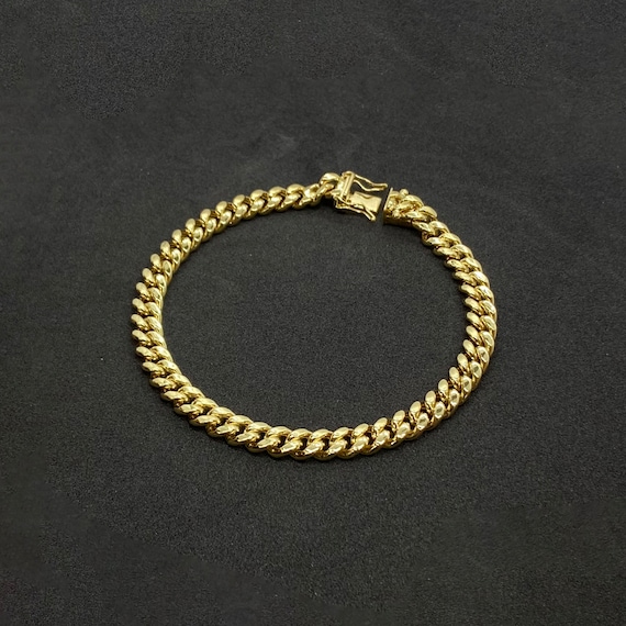 14k Gold Miami Cuban Classic Link Bracelet Gift for Men Women