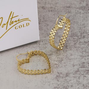 10k Gold Rollie Oyster Presidential Heart Love Hoop Earrings for Women Girl and Her / Valentine's Day Gift Elegant Valentine Jewelry