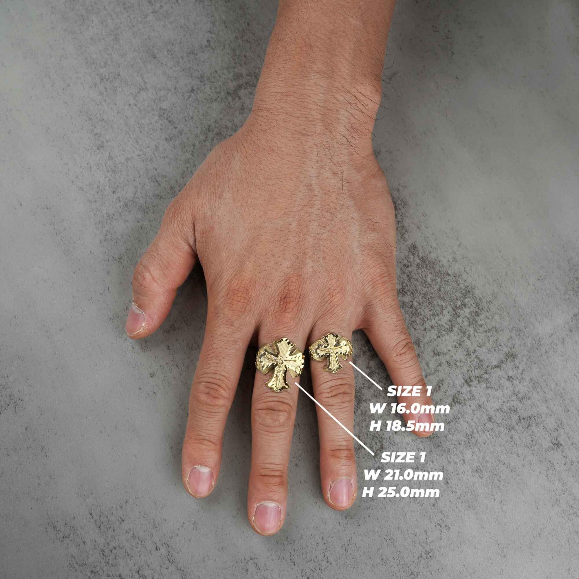 10k Gold Gothic Crucifix Nugget Ring - Etsy