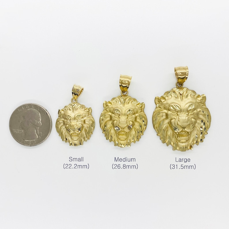 10k Solid Gold Lion King Animal Pendant for Men Women Etsy