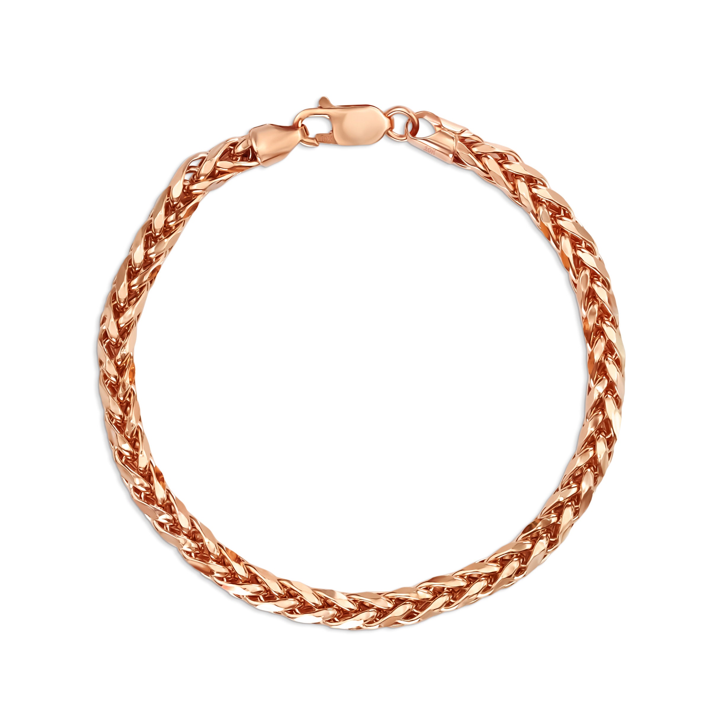 10K & 14K ローズゴールド ウィートパーム スネークチェーンリンク