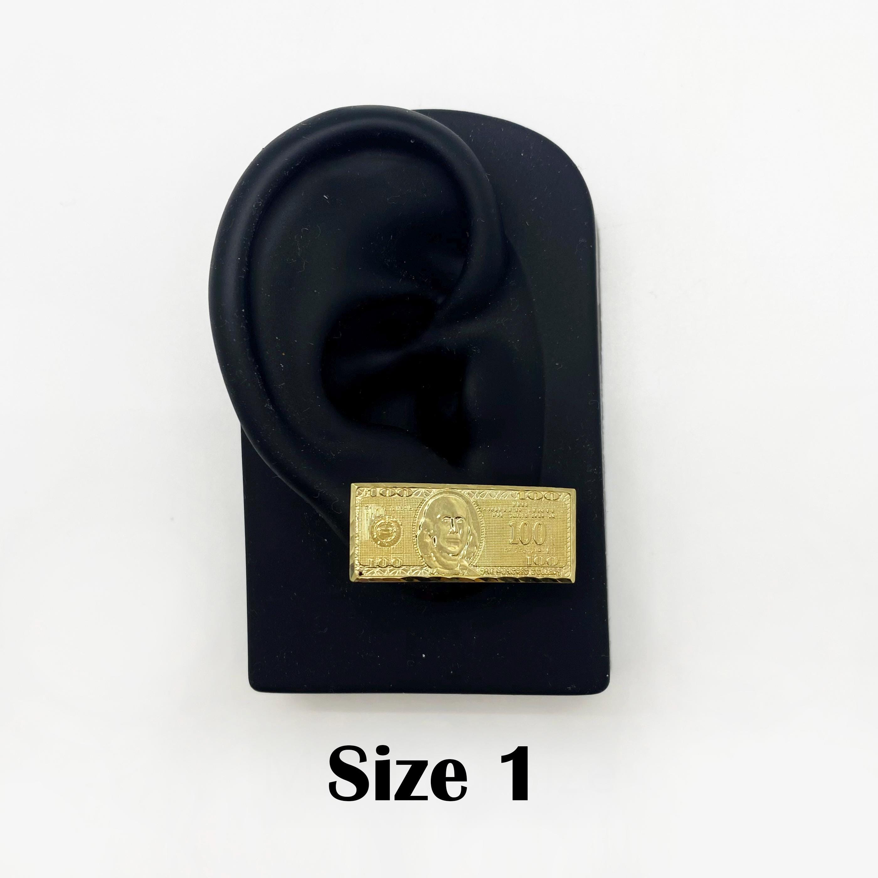 Us Dollar Sign Stud Diamond Earrings 14k Solid Gold 0.35ctw