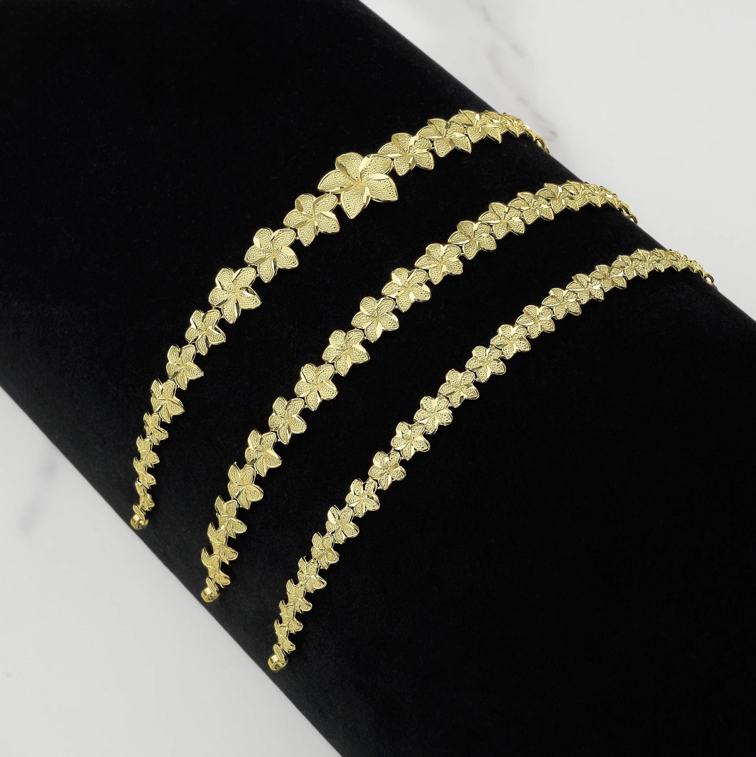 10k & 14k Gold Fiori Hibiscus Flower Bracelet - Etsy