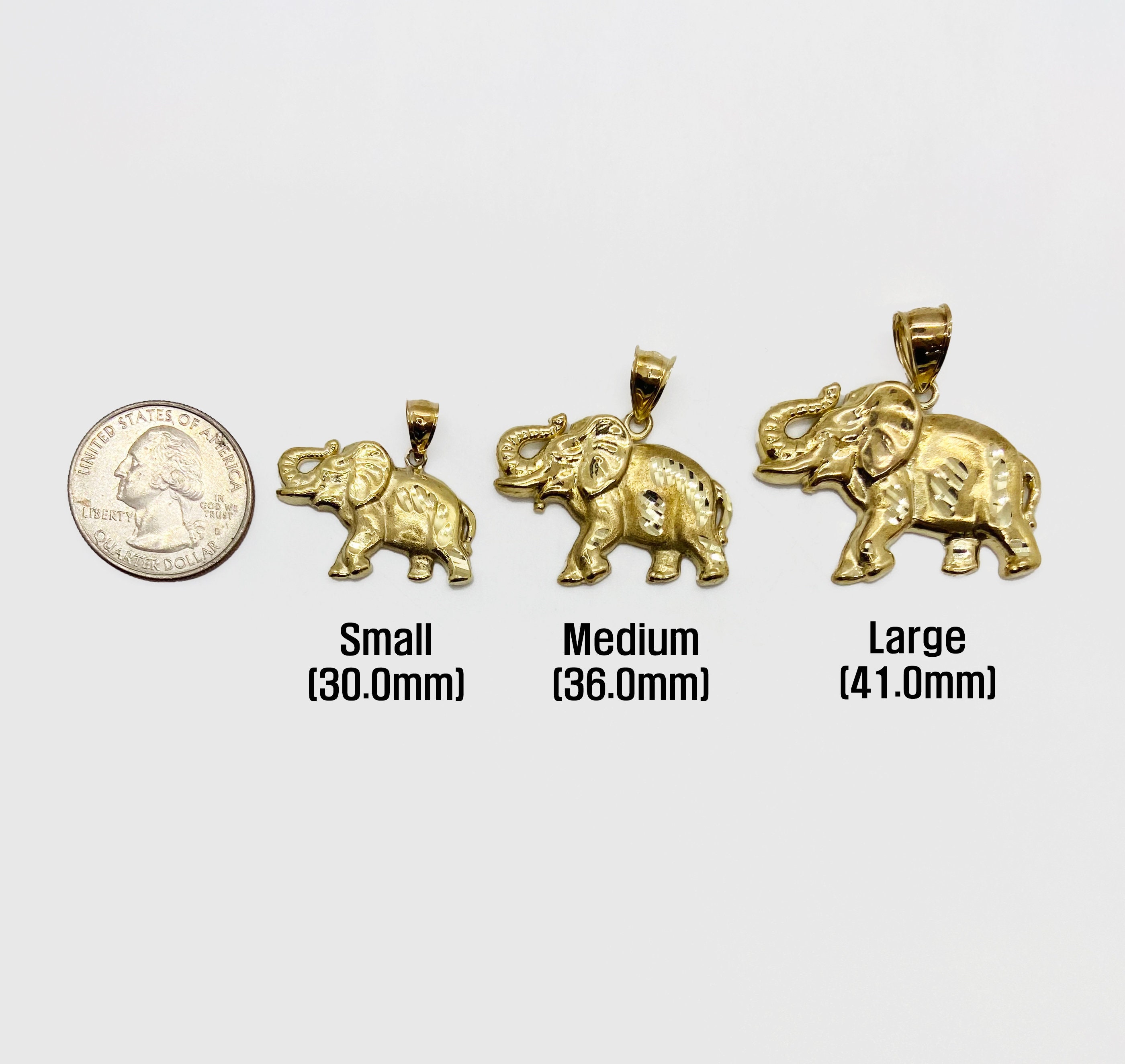 Lucchetta Collana Oro Giallo 9K Con Ciondolo Elefante Portafortuna - Catena 45cm (42cm Riducibile), Made In Italy, Regalo Donna