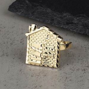 10k Solid Gold Traphouse Ring: Unisex Hip Hop Jewelry