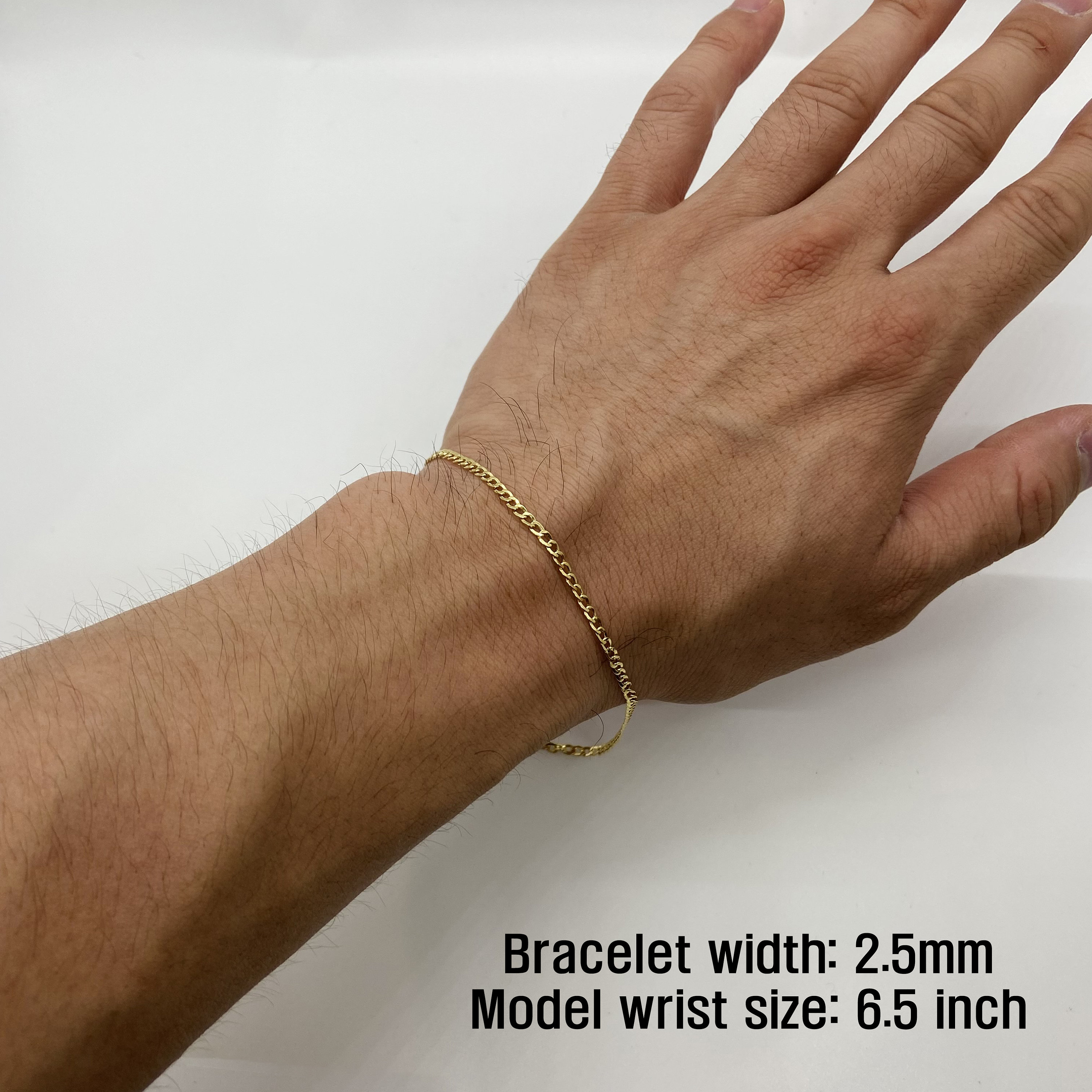 Cavigliera Con Catena Cubana In Oro Massiccio 14K - Foto 6