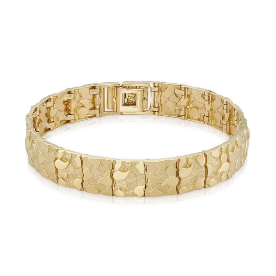 Ladies 14k gold nugget bracelet best sale