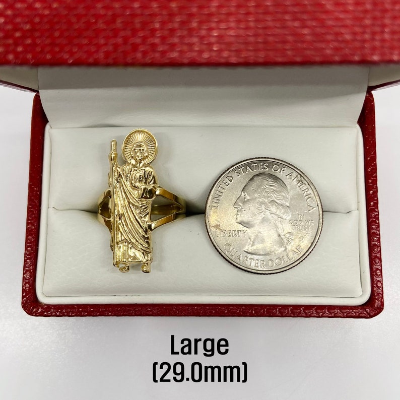 14k Solid Gold Saint Jude San Judas Classic Style Religious Ring for ...