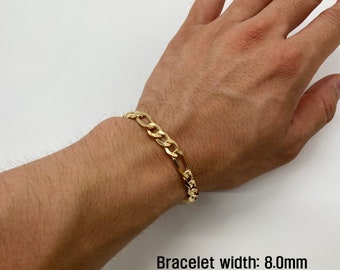 5mm Figaro Chain In 925 Silver Plated In 18K Gold - Aka Gioielli - Foto 2