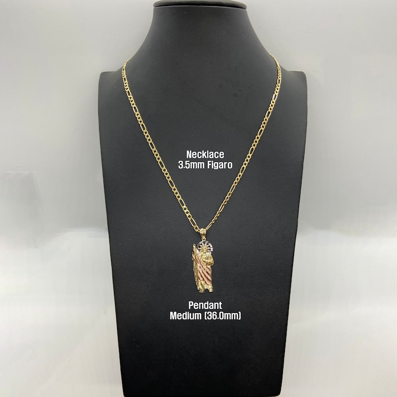 10k & 14k Solid Gold Saint Jude San Judas Tricolor Charm Pendant ...