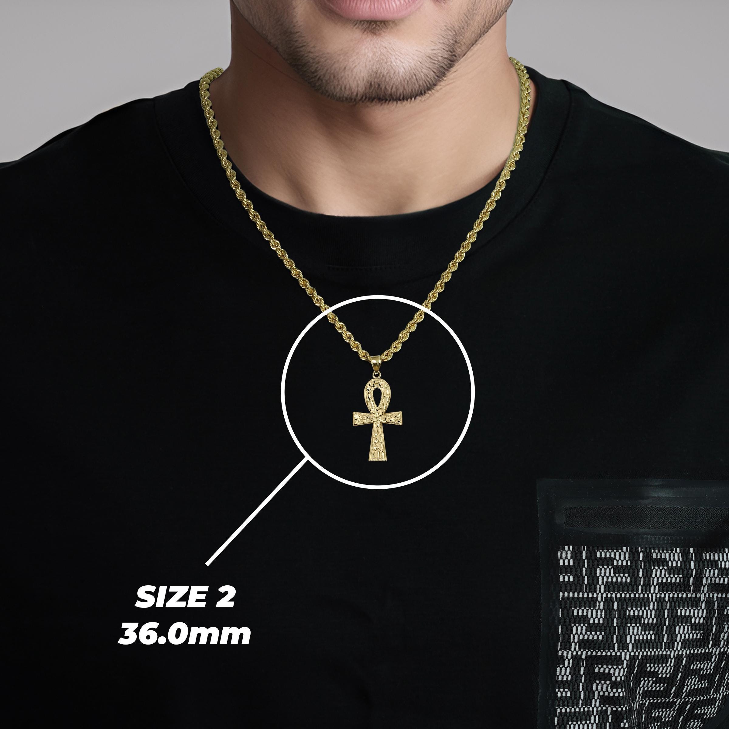 10 Karat Gelbgold Diamant-Kreuz-Anhänger Im Angebot Bei