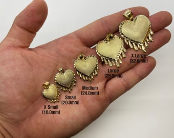 10k Solid Gold Melting Heart Pendant Necklace Vintage Charm