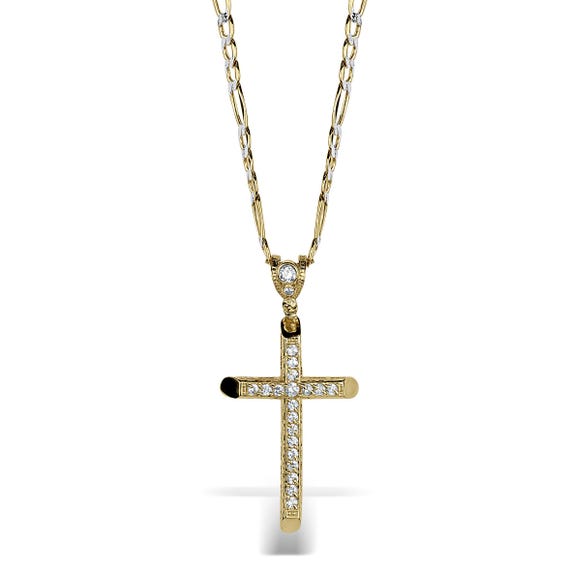 10k 14k Gold Jesus Cross Pendant with CZ Stones Religious Charm for Boy  Men Women Faith Symbol, Durable Jewelry for Everyday for Him Her