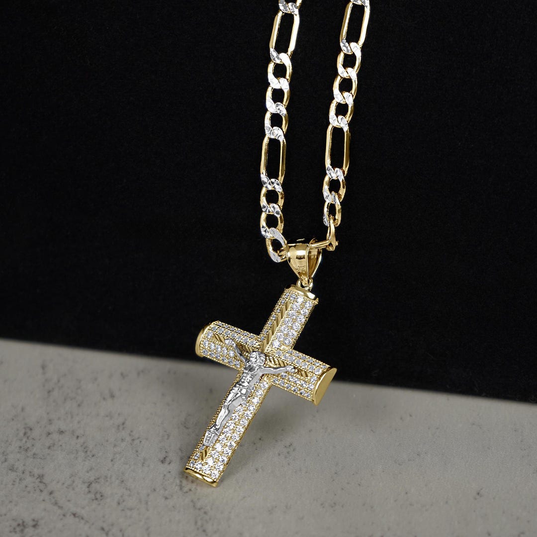 10k & 14k ソリッドゴールド 十字架 イエス アイスクロス DC