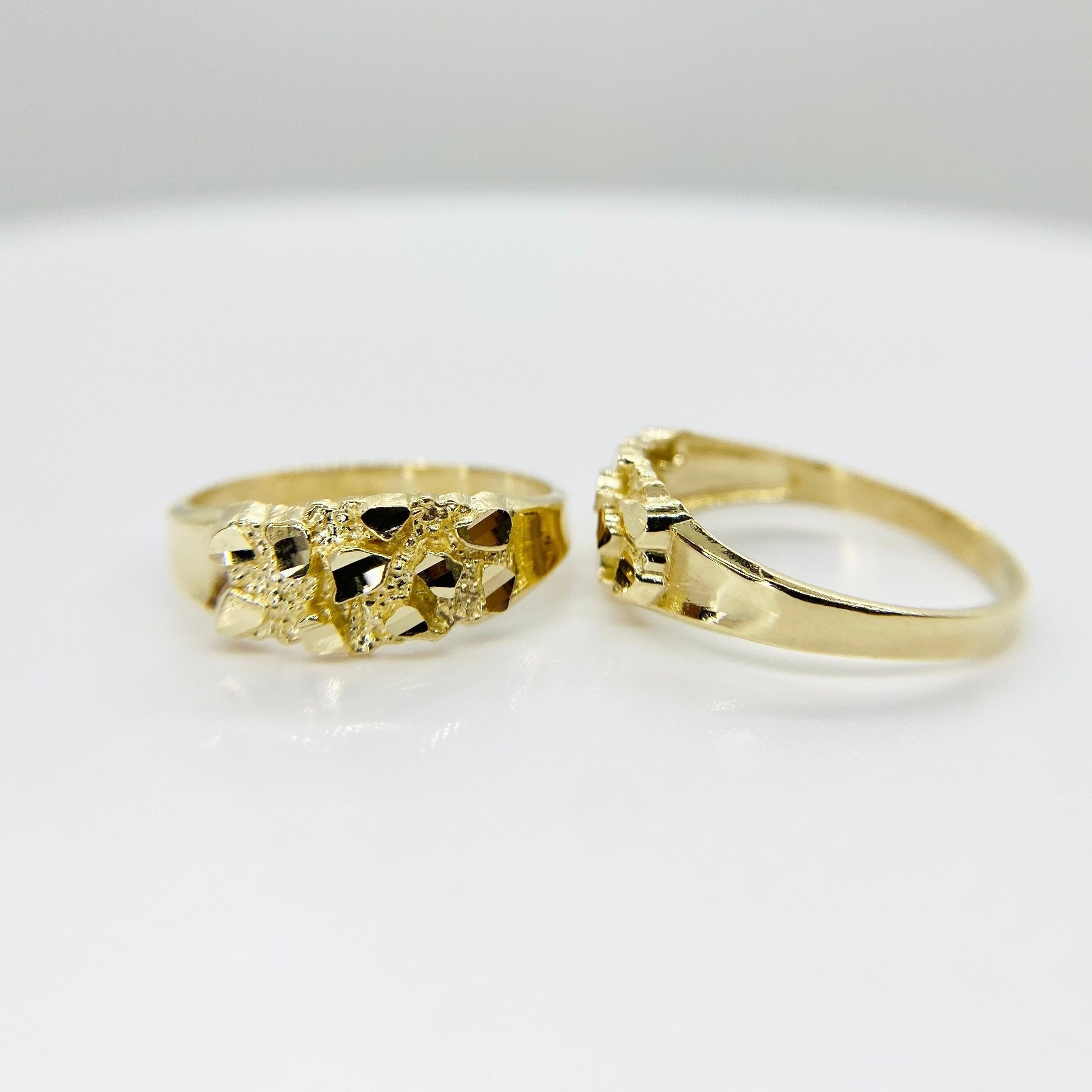 10k & 14k Solid Gold Vintage Nugget Smashing Band Ring Gift for Men/Women - Elegant Statement Piece, Perfect Gift for Him or Her