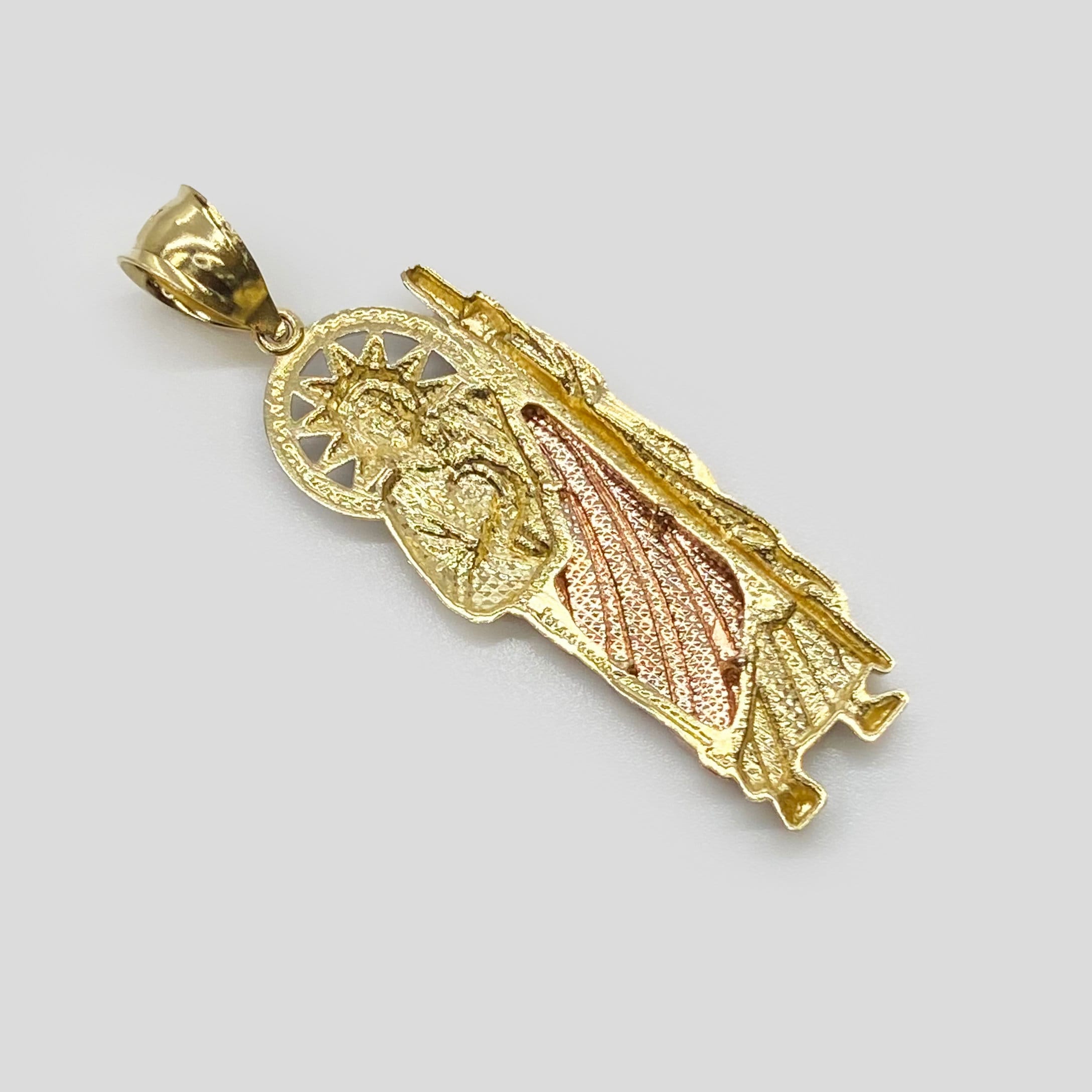 10k & 14k Solid Gold Saint Jude San Judas Tricolor Charm Pendant ...