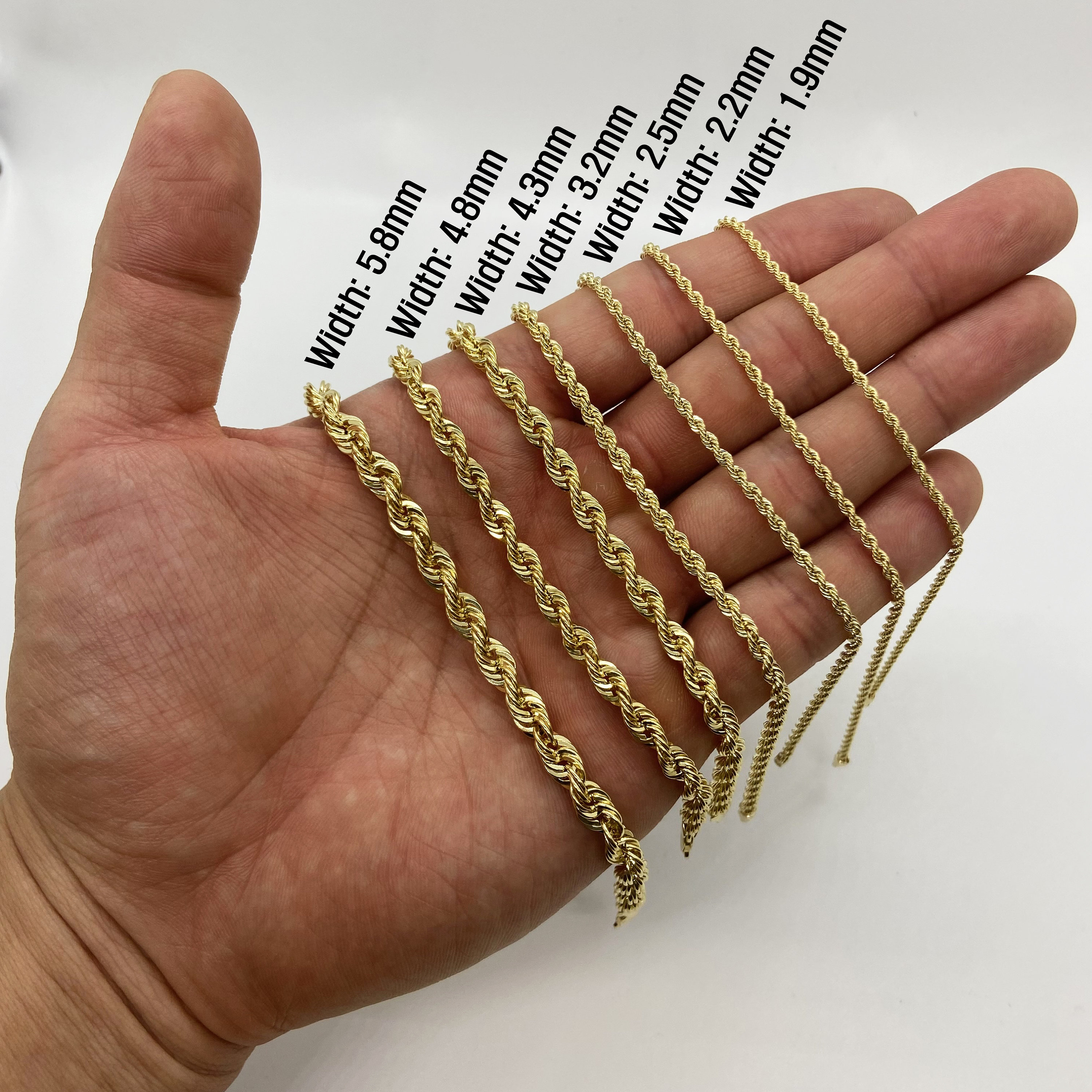 14Kゴールドロープクラシックチェーンリンクブレスレットアンクレット