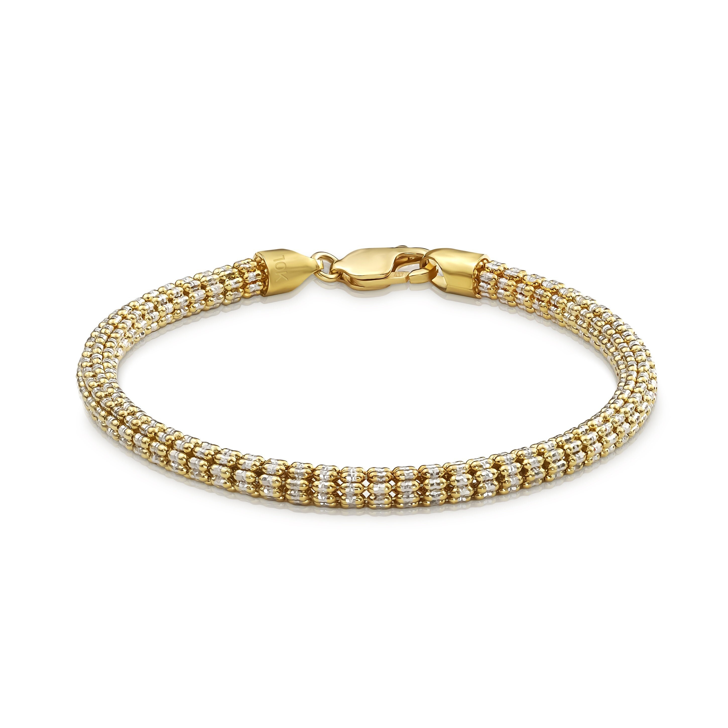 10k & 14k Yellow Gold Ice Chain Classic Two-tone Chain Link