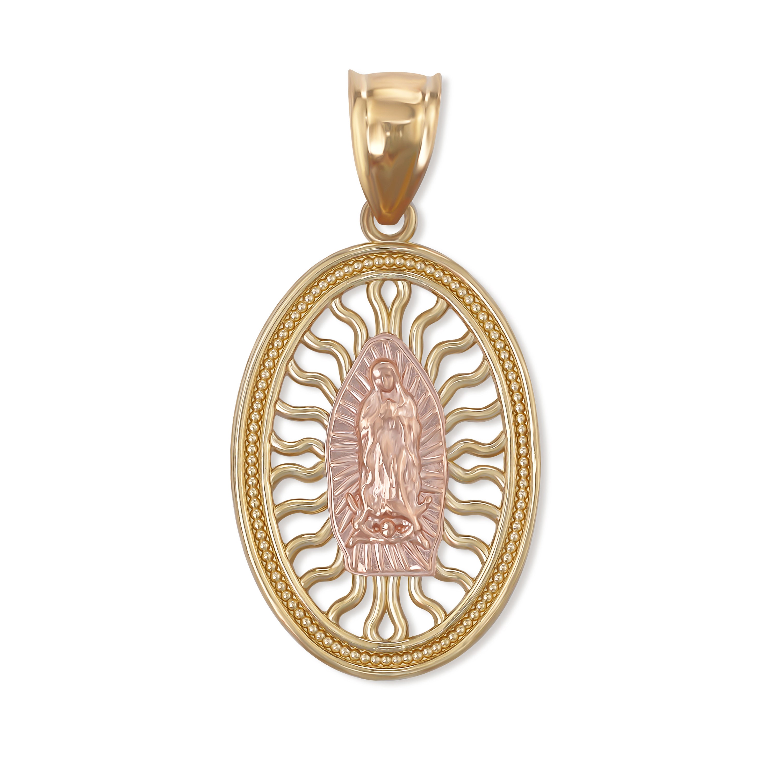 14k Solid Gold Virgin Mary Virgen Maria Lady Guadalupe Two Tone ...